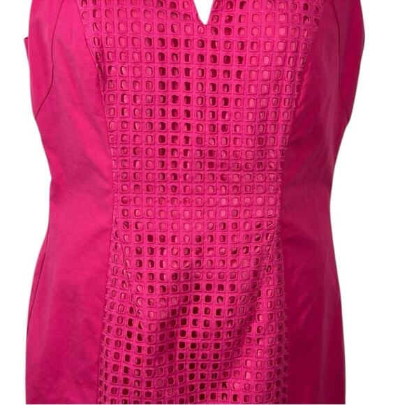 Calvin Klein Sheath Dress Two-Tone Texture Pink Peek-a-Boo Neckline Size 10 - Picture 5 of 11